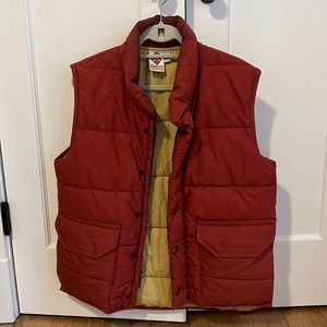 Vintage Columbia Rust Orange/Red Puffer Vest, L